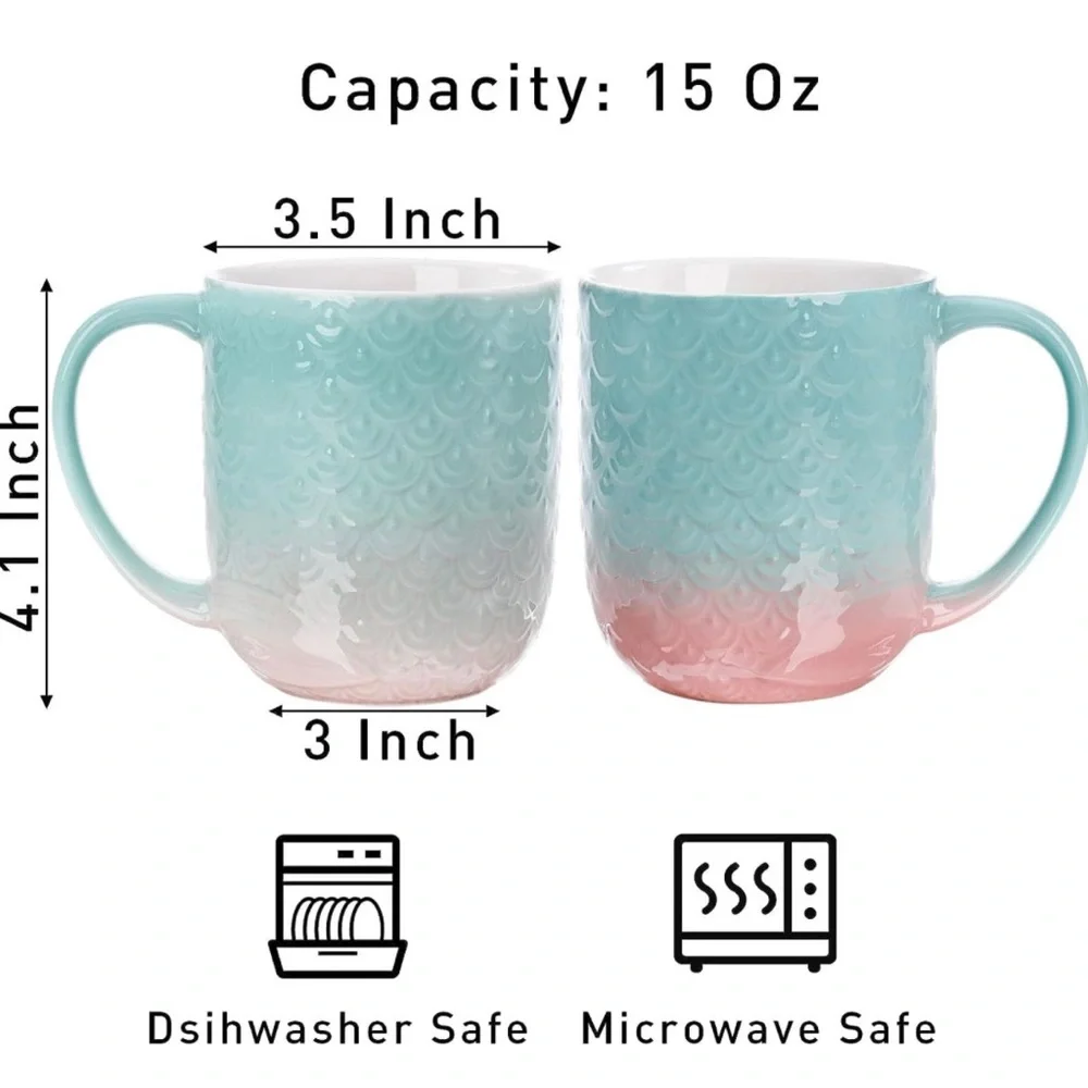 Pair of 15oz mermaid mugs